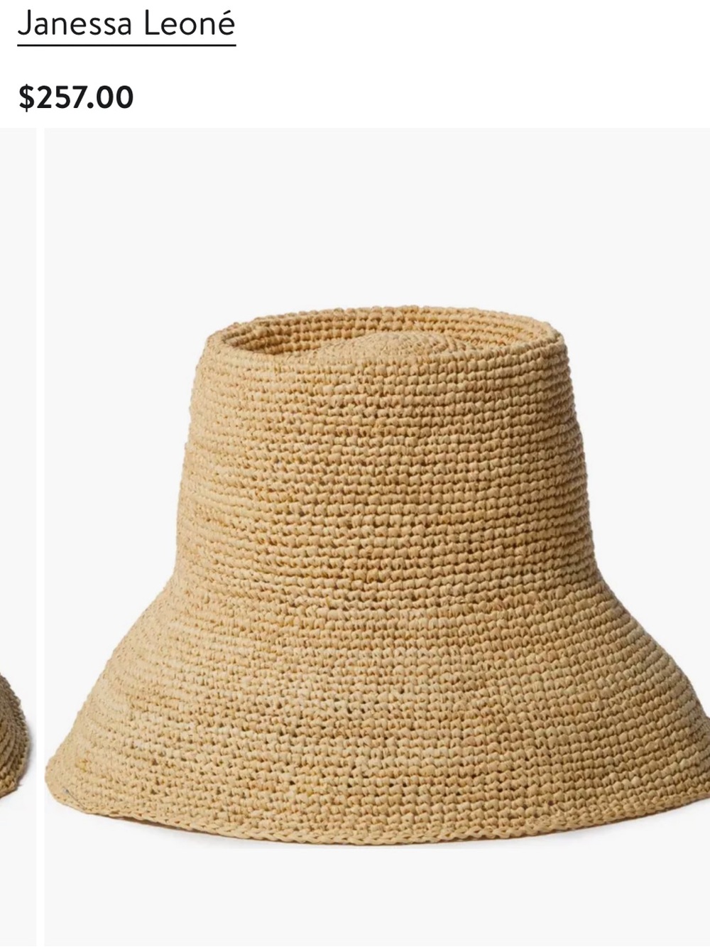 JANESSA LEONÉ FELIX BUCKET Natural Straw Bucket Hat  women size M new 
$257 - Picture 4 of 8